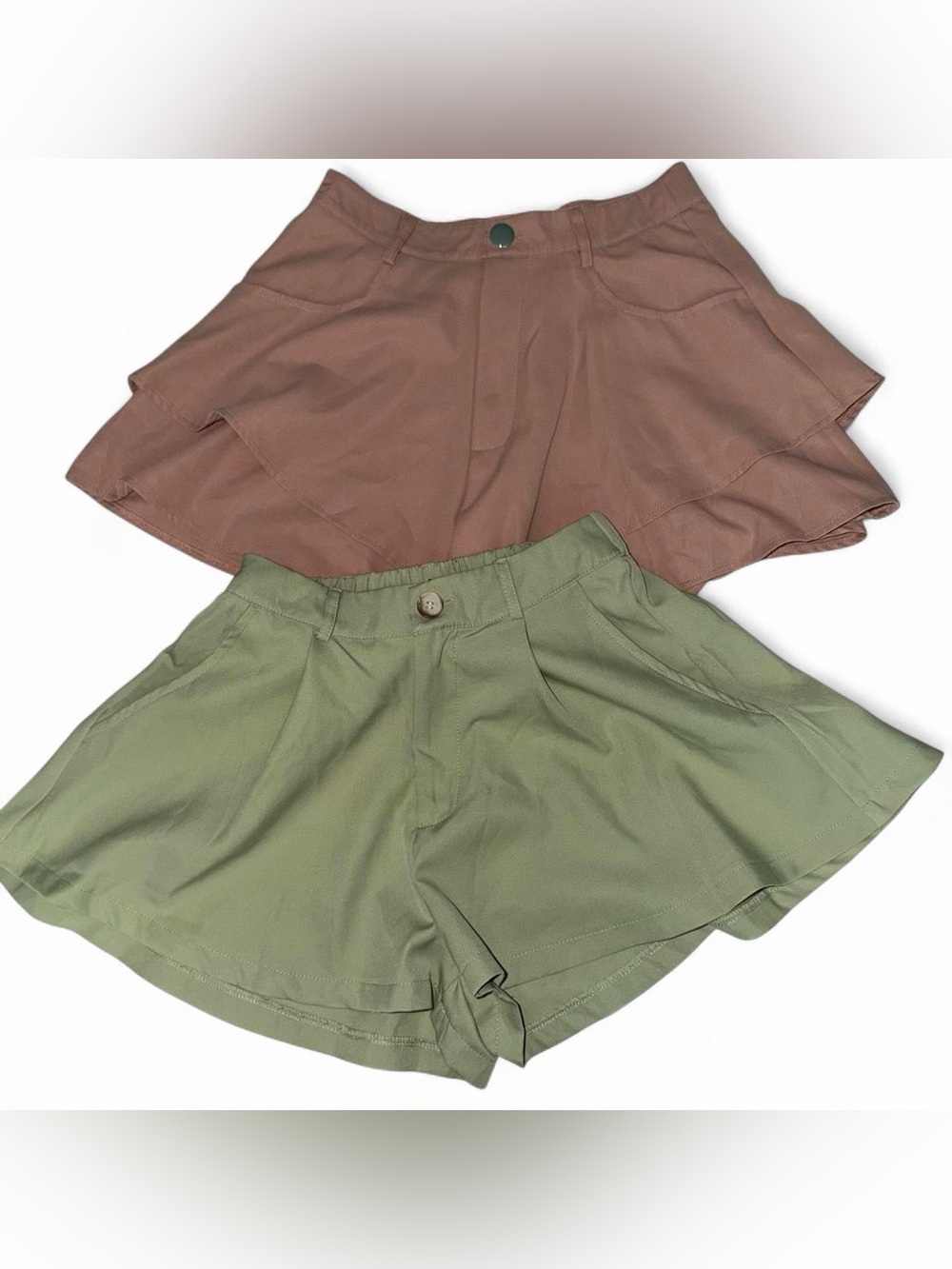 Brand New Small Vintage Style Green Brown High Waist Mini Summer Event Shorts
